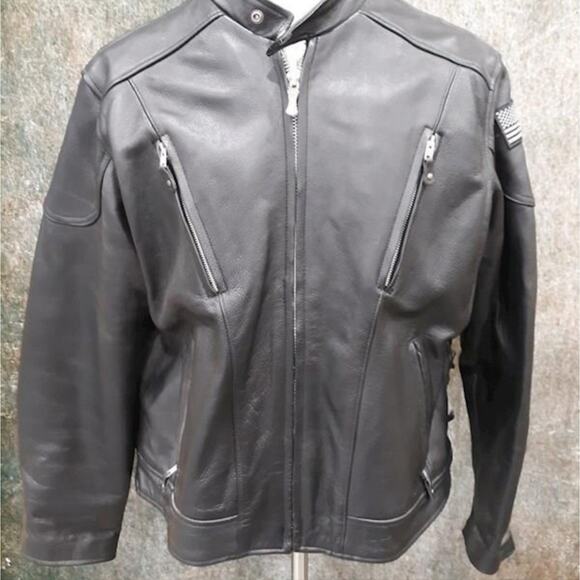 WILSONS  EUC OPEN ROAD SIZE 2XL MENS  LEATH 911 MEMORIAL RIDE BIKER JACKET COAT - Picture 2 of 15